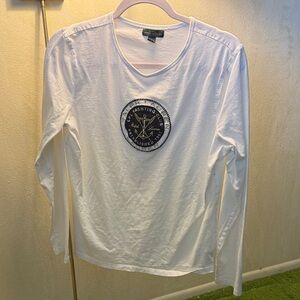 Ralph Lauren White Shirt with Nautical Emblem
